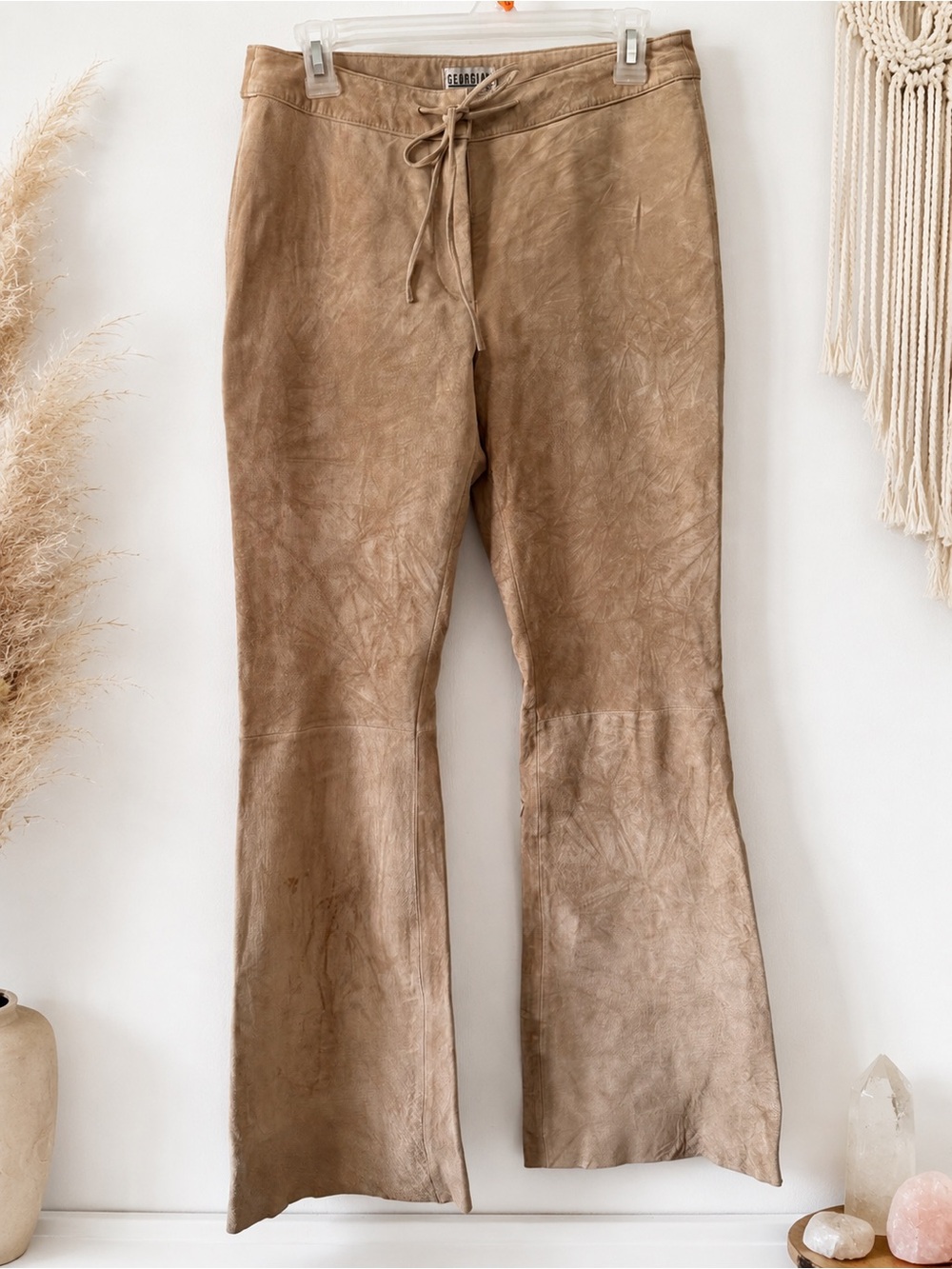 Vintage Georgiou Studio Suede Flare Panta Size 6 Boho Y2K